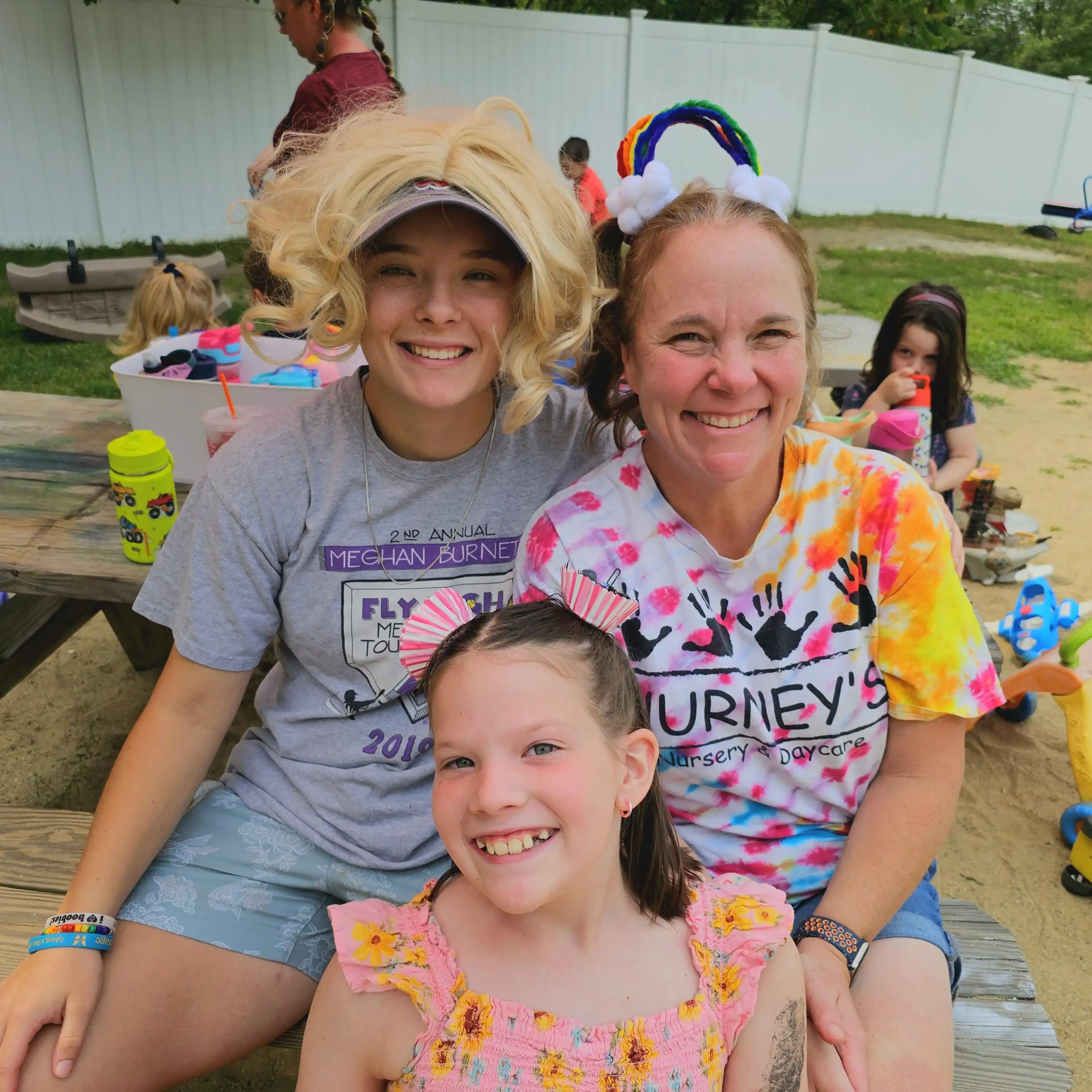 Families at outdoor summer event
